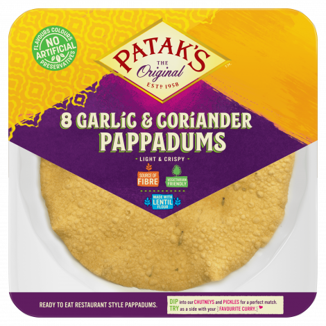 Garlic & Coriander Ready to Eat Pappadums